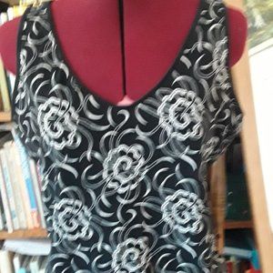 Black and white sleeveless top